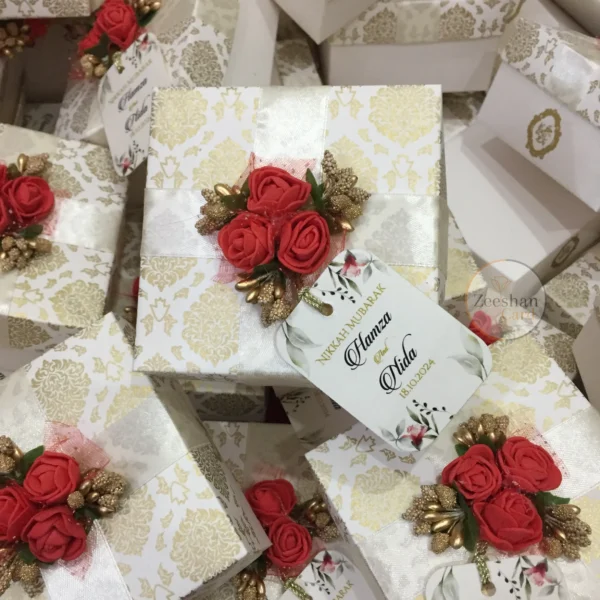 Red Flower Bid Box With Tag - Image 5